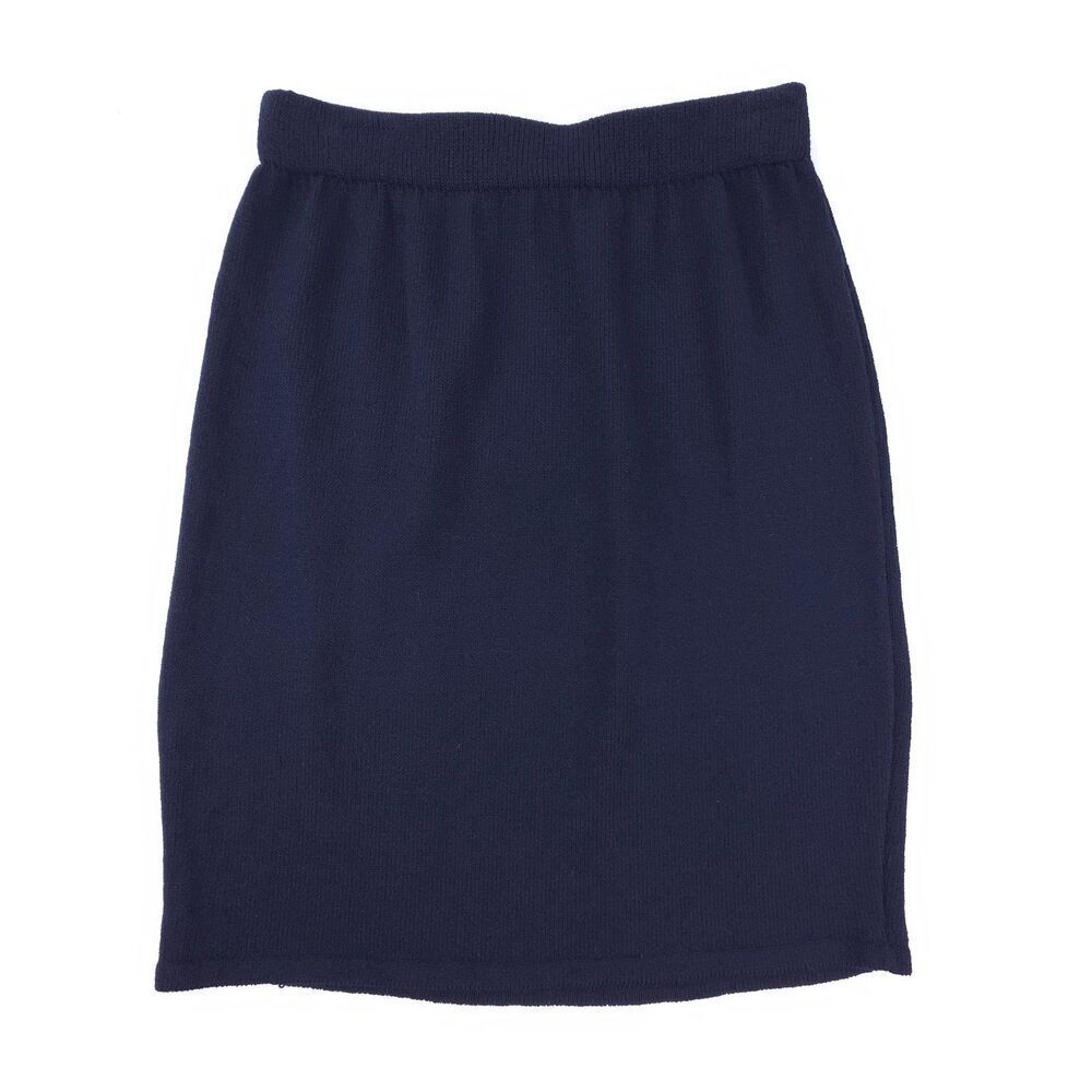 ST JOHN Santana Knit Wool Pencil Skirt Minimal Modest Quiet Luxury Old Money‎ 8